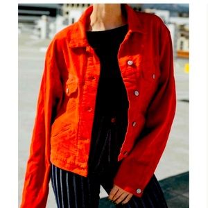 BRANDY MELVILLE JOHN GALT MINA RED CORDUROY JACKET great condition one size